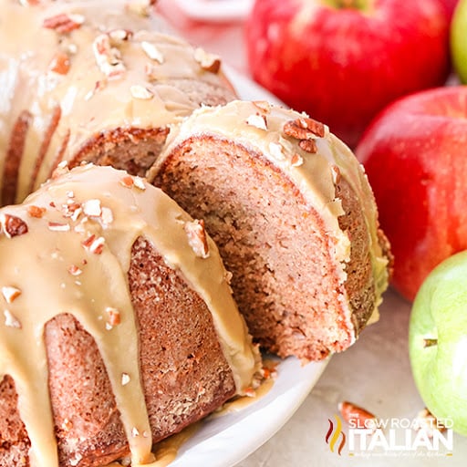 caramel glazed apple bundt cake