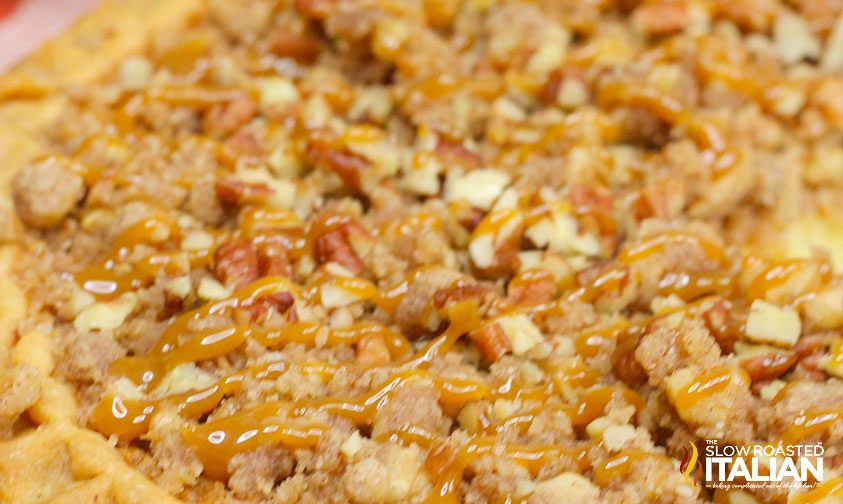 up close of caramel pecan buttermilk pie