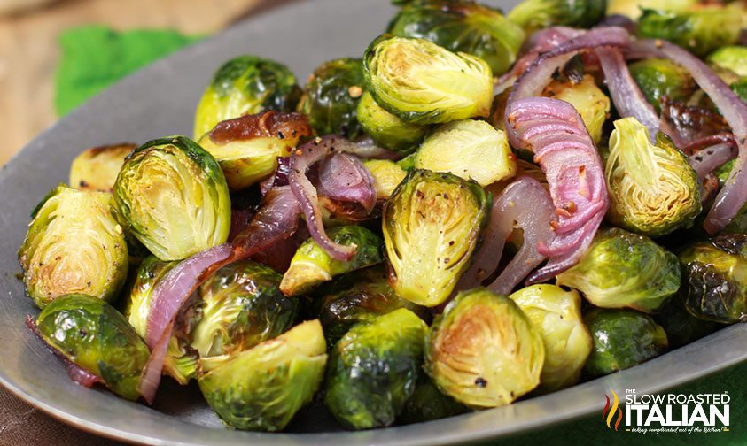 plate of Roasted Brussel Sprouts with Garlic