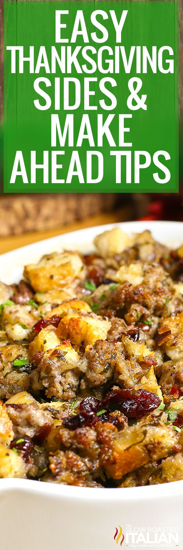 titled image (and shown): easy thanksgiving sides & make ahead tips