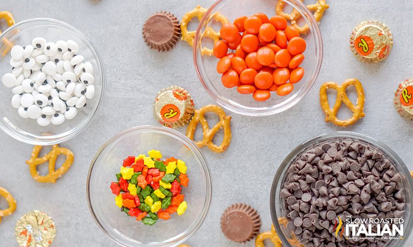 ingredients in glass bowls