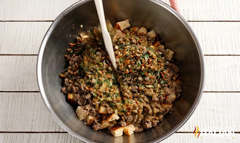 stuffing being mixed