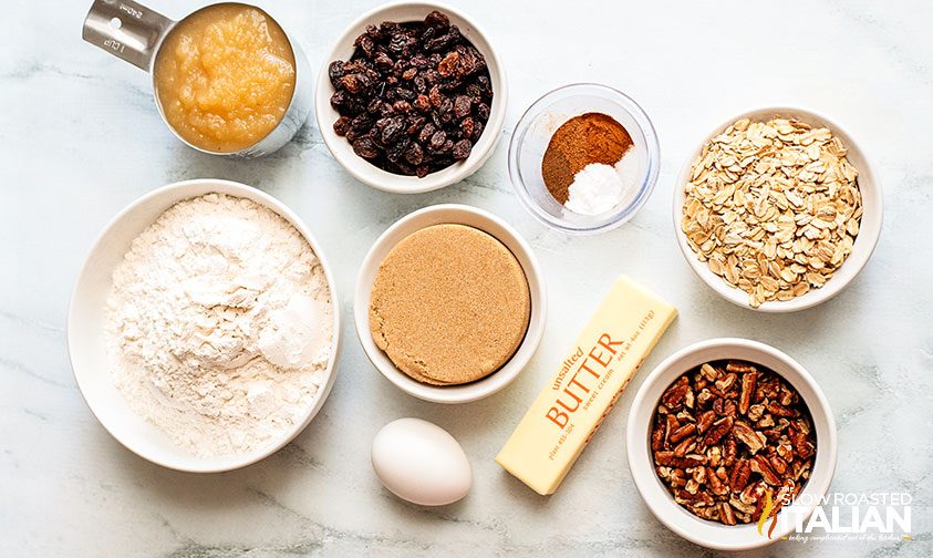 ingredients in glass bowls on marble table