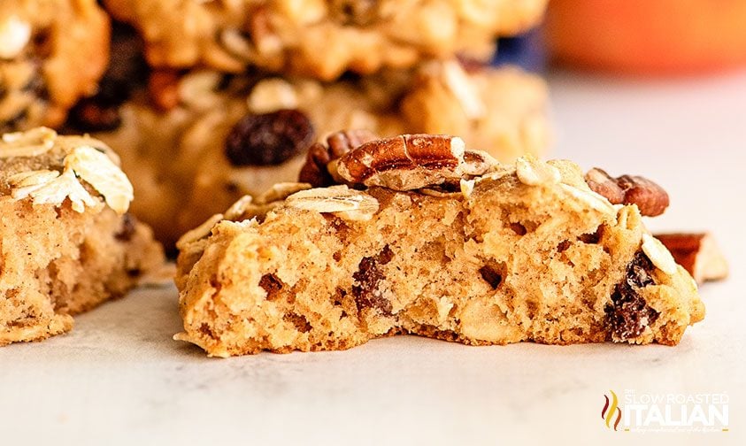 super soft applesauce cookie with bite taken