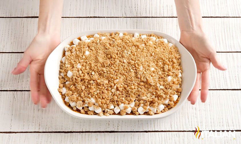 Boston Market sweet potato casserole before being put in the oven
