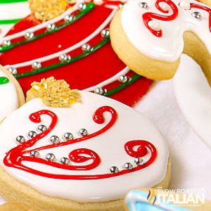 stack of decorated christmas sugar cookies