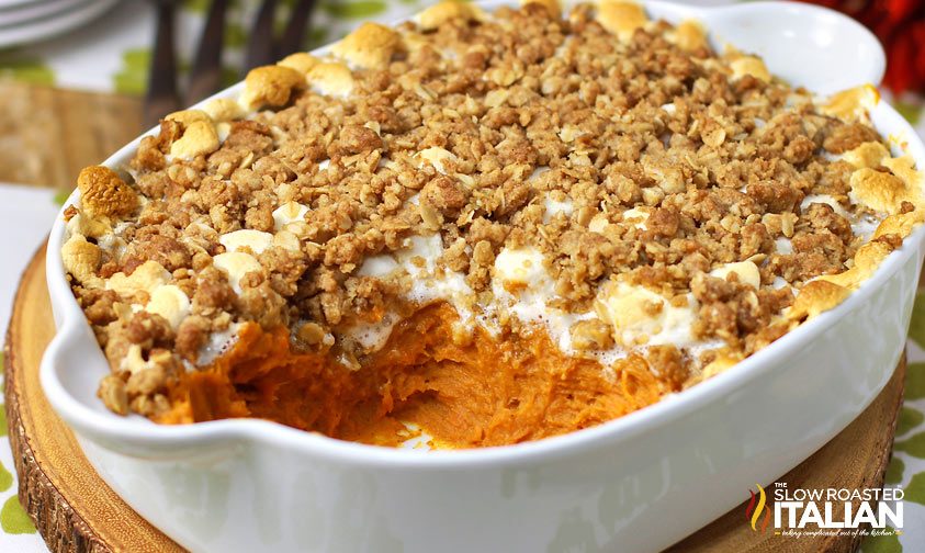 casserole dish of Sweet Potato Casserole