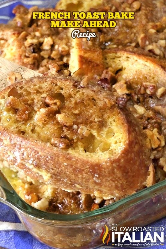 french toast bake in glass pan