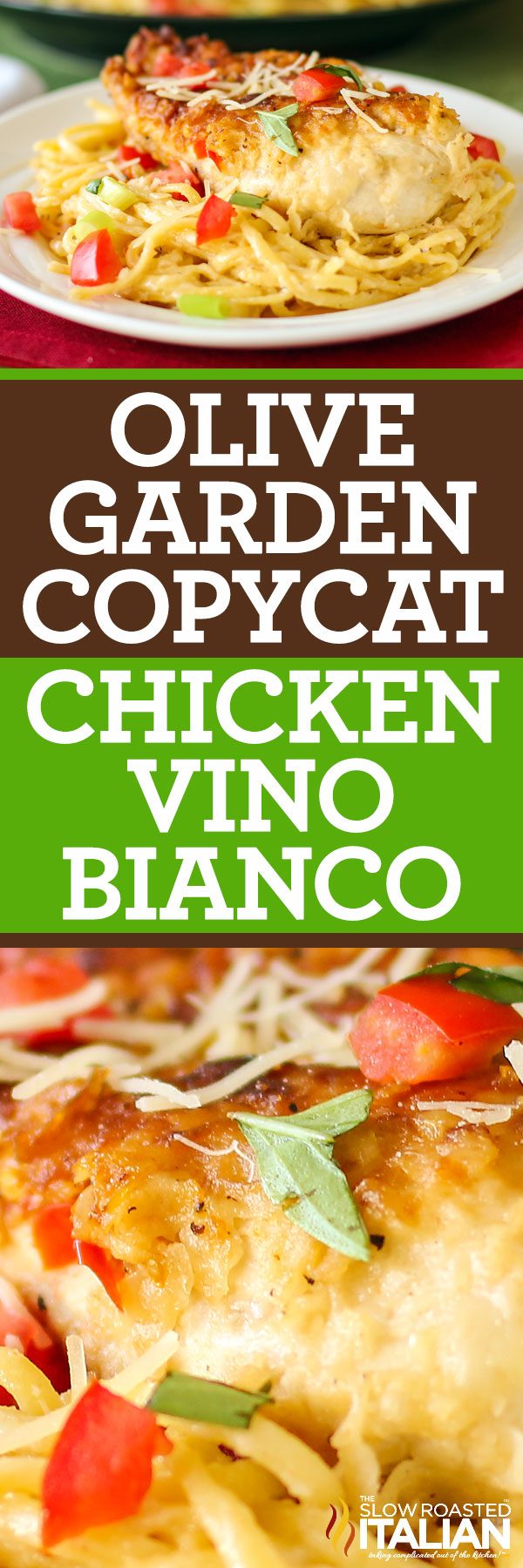 titled collage for Italian chicken in white wine sauce