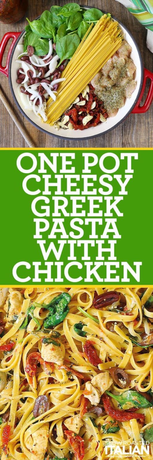 One Pot Greek Pasta with Chicken + Video TSRI