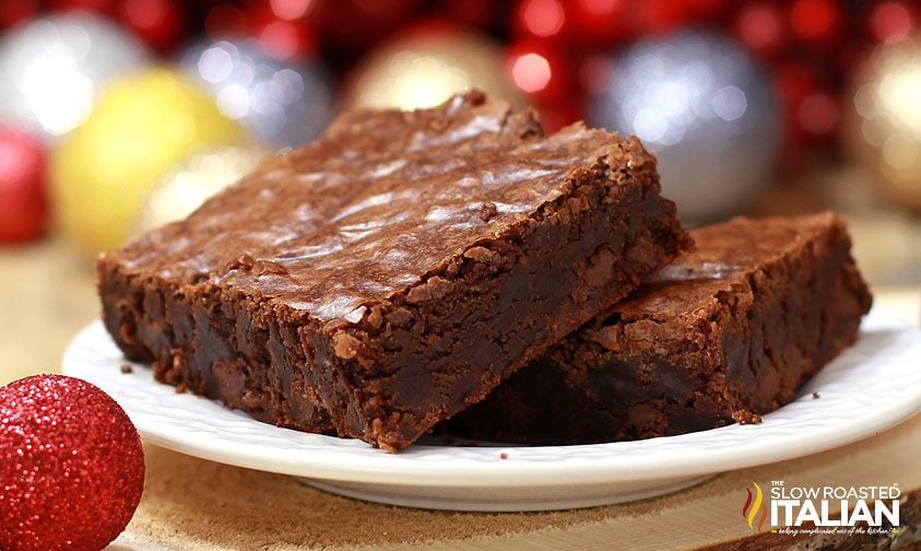 stack of brownies close up