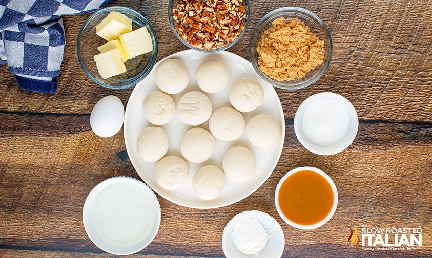 ingredients in bowls on cutting board