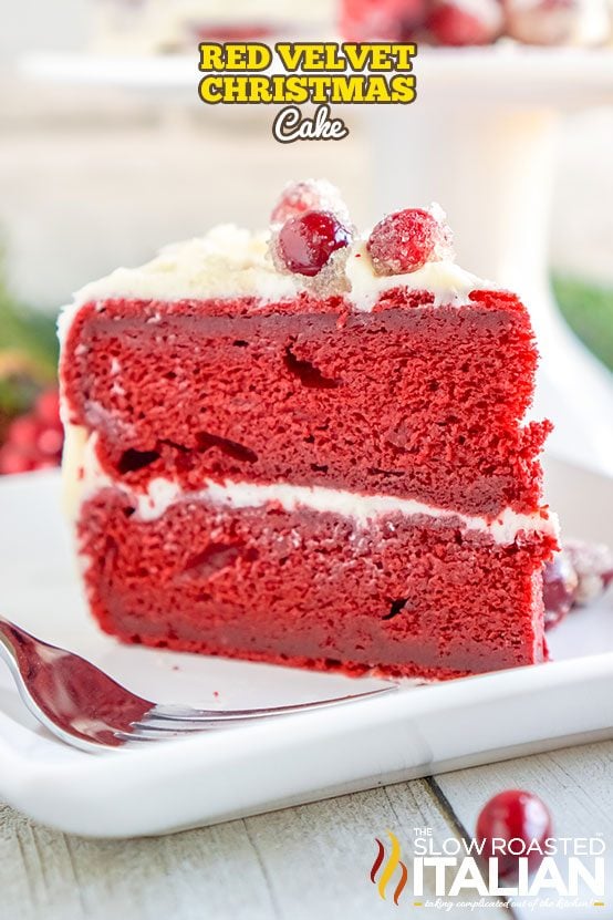 red velvet christmas cake on white plate
