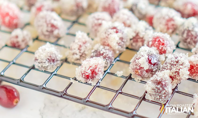 coated cherries on drying rack