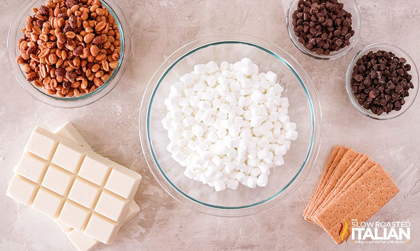 ingredients in bowls on counter top