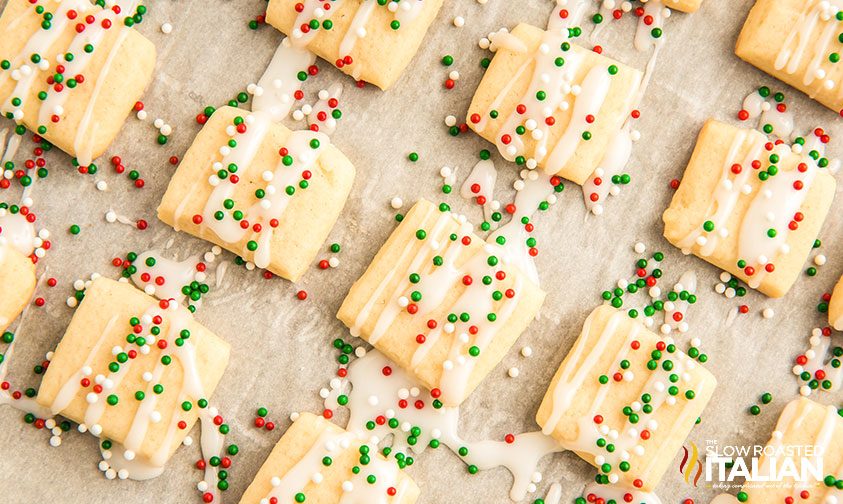 sugar cookie bites on parchment paper