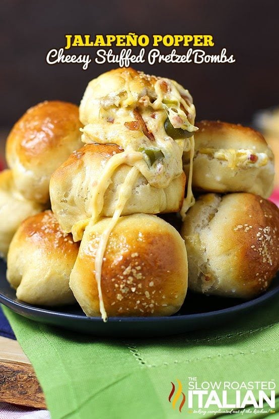 titled photo (and shown): Jalapeno Popper Cheesy Pretzel Bombs