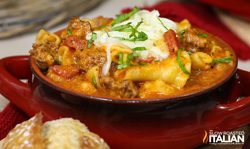 lasagna soup in bowl