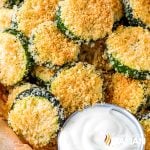 baked zucchini chips on a plate