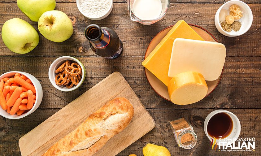 ingredients for Beer Cheese Fondue