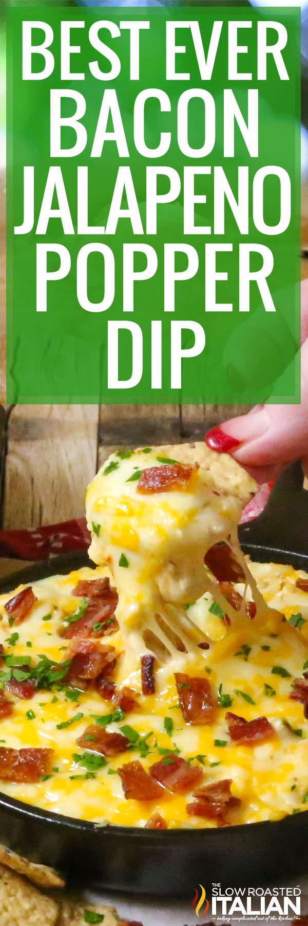 titled pinterest collage for jalapeno popper dip recipe