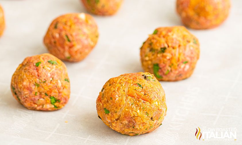 formed meatballs