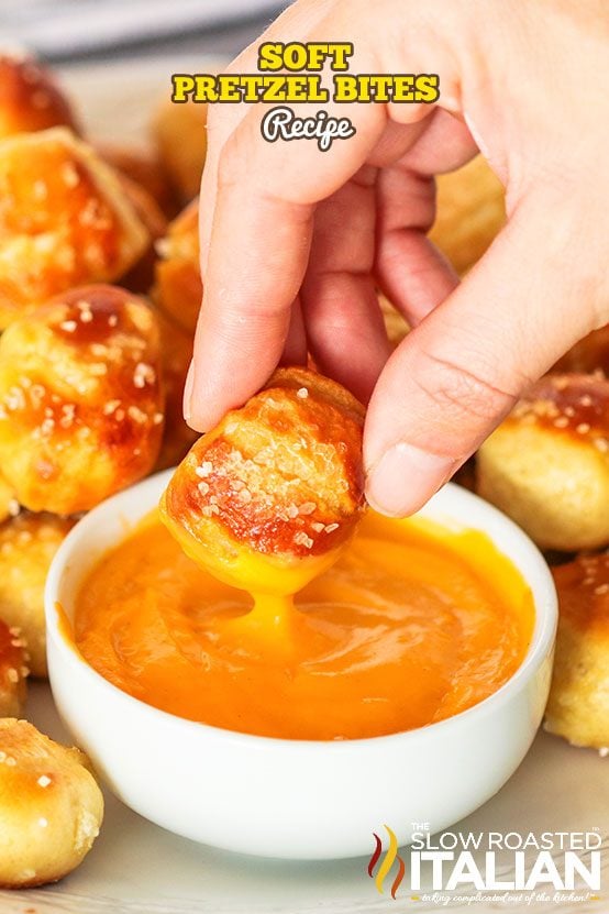 titled collage for soft pretzel bites recipe