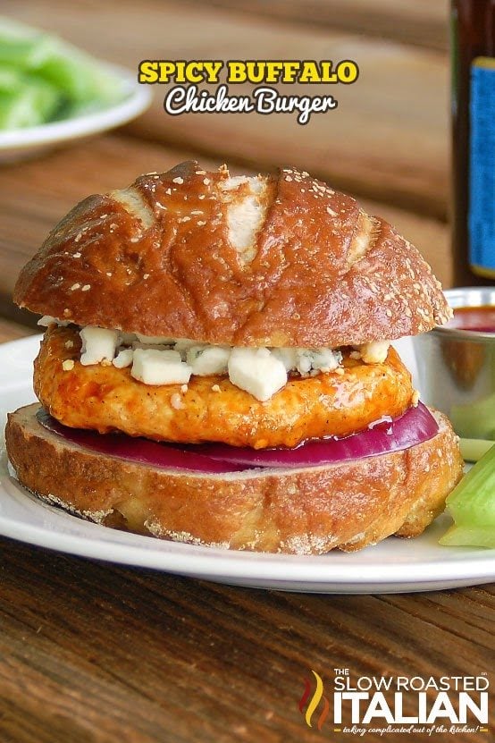 titled image: spicy buffalo chicken burgers