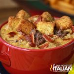 bowl of bacon double cheeseburger soup