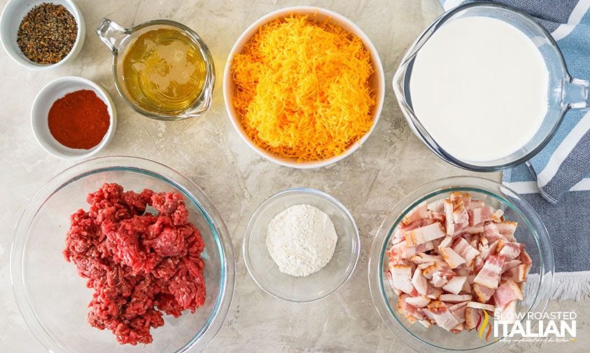 Ingredients in bowls