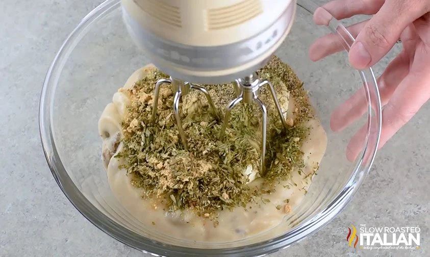 mixing ingredients in a bowl