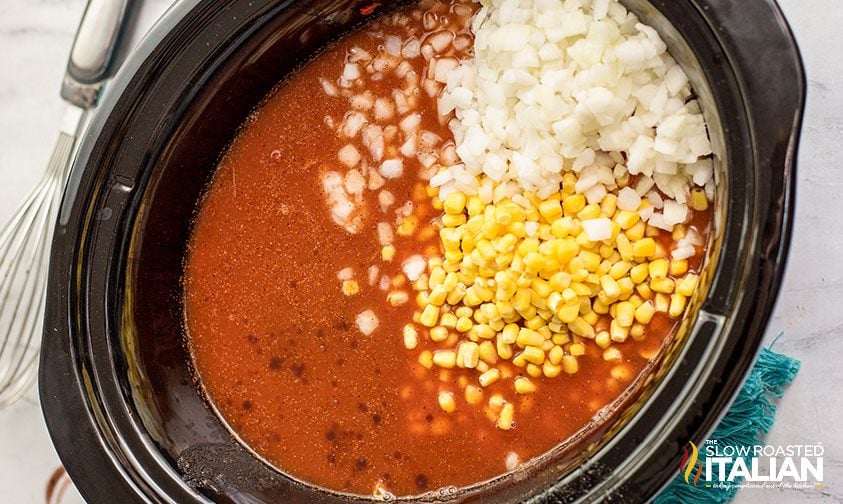 Ingredients in a slow cooker