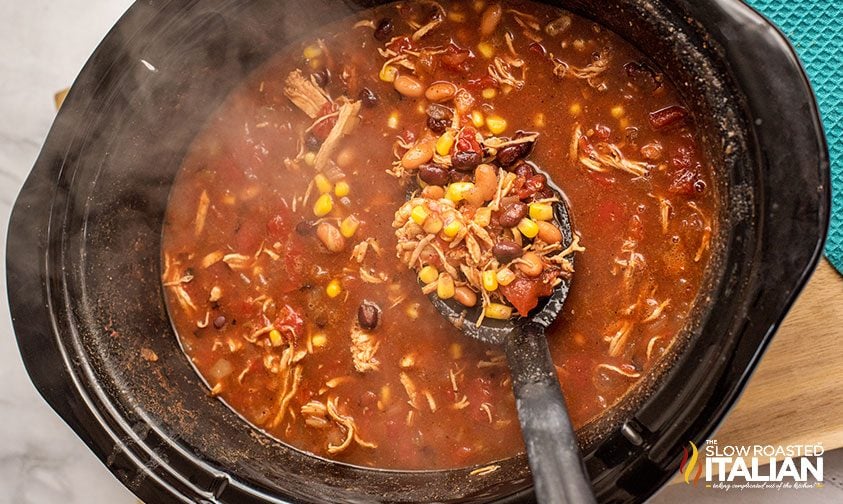 Taco soup with chicken in a crockpot