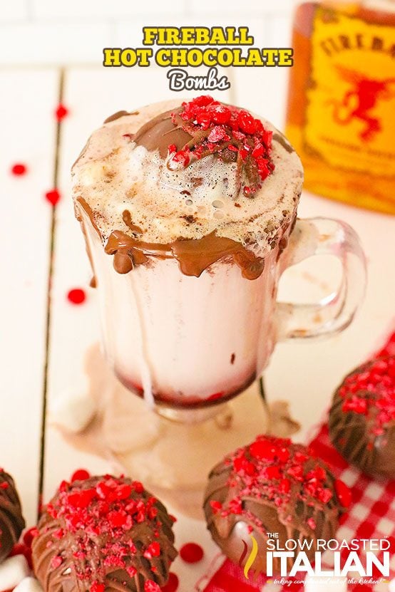 Hot Chocolate Bombs in a cup of milk