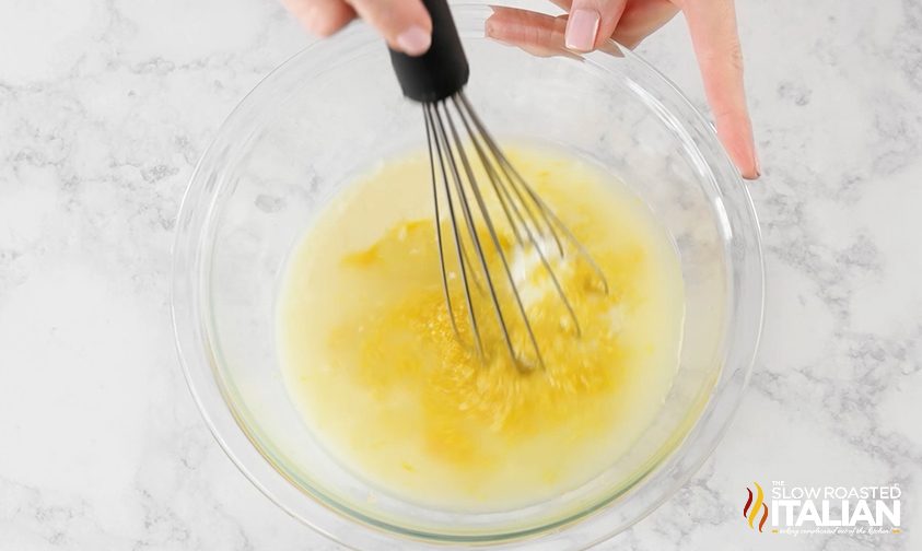 mixing filling in a bowl
