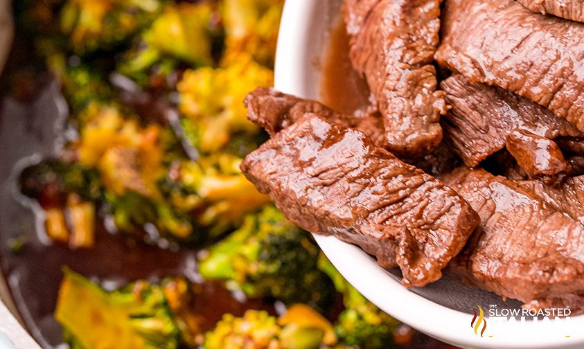 easy beef and broccoli in a dutch oven