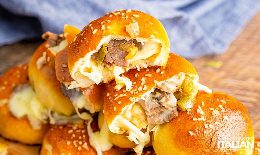 Philly Cheesesteak Bread Bombs on a tray