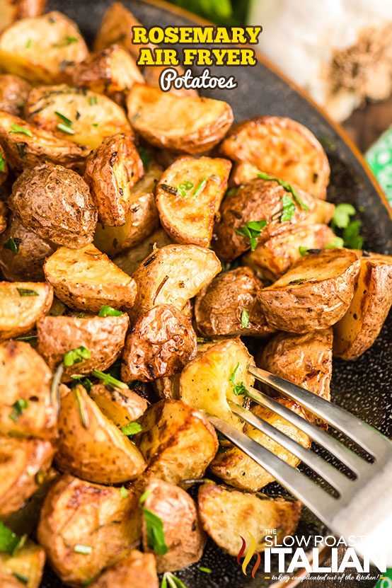 Rosemary Air Fryer Potatoes on a plate