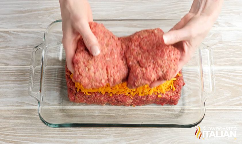 Placing top on meatloaf