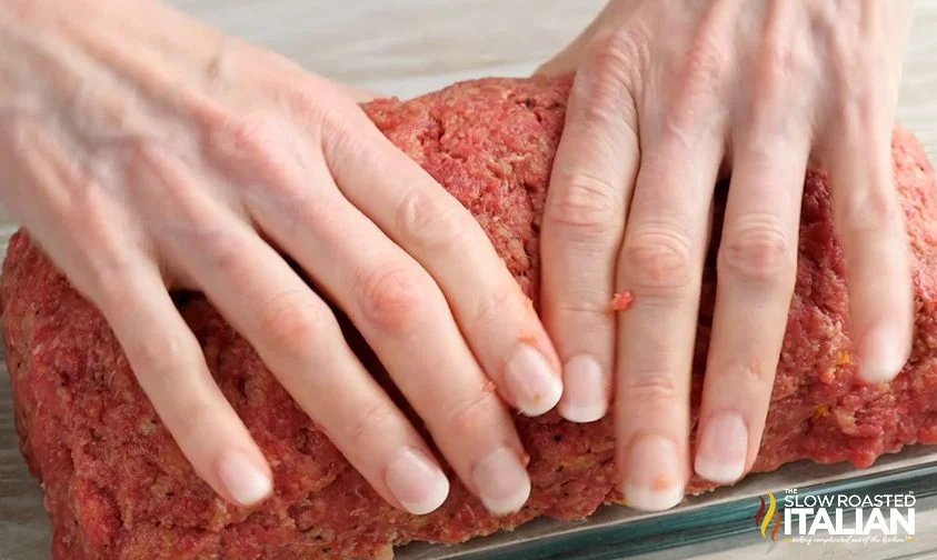 forming the stuffed meatloaf