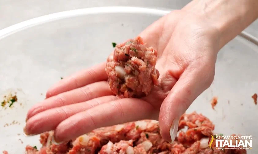 swedish meatball recipe rolling the meatballs