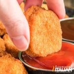 air fryer frozen chicken nuggets dipped in sauce