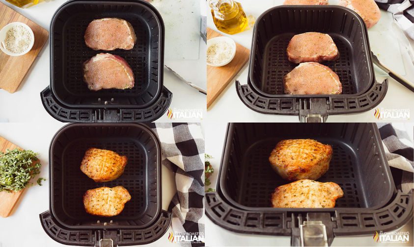 pork chops in the air fryer cook on each side