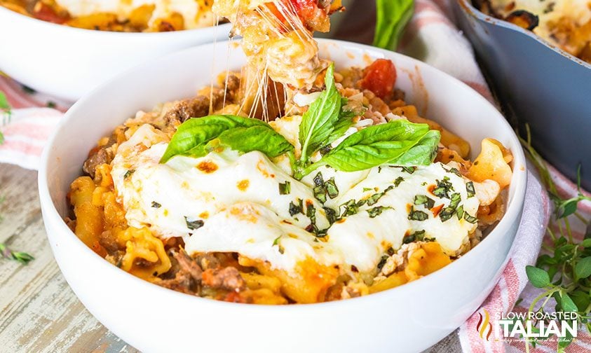 super easy ground beef lasagna skillet meal