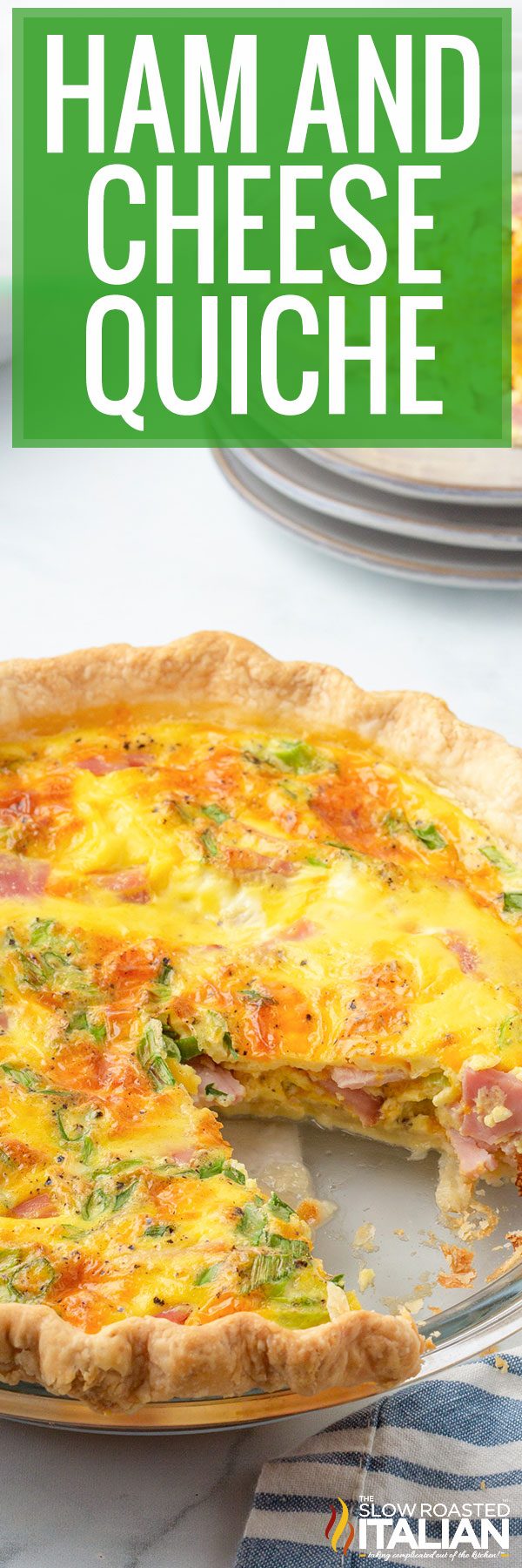 titled image (and shown): ham and cheese quiche