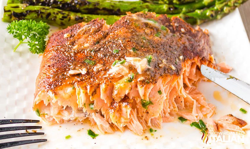 Smoked salmon flecked