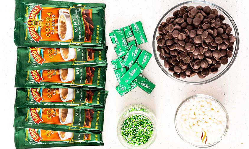 Mint Hot Cocoa Bombs ingredients