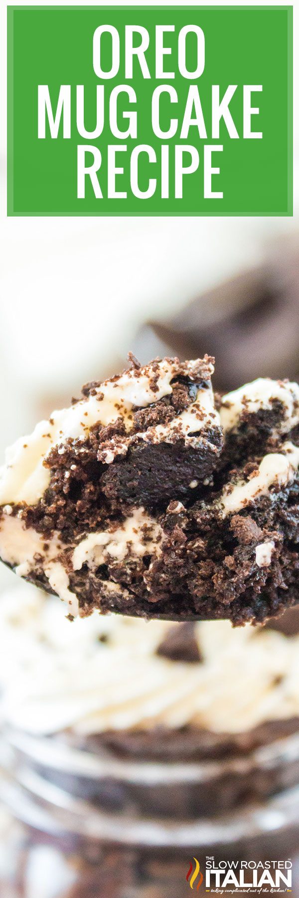 Spoon of Oreo Mug Cake