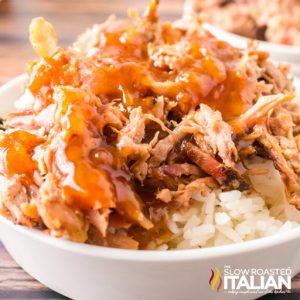 pineapple barbecue sauce over pulled pork