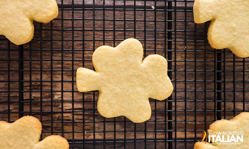 sugar cookies on cooling rack